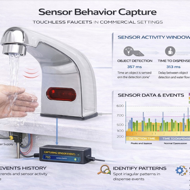 The behavior of a touchless tap sensor and activation timing in commercial environments
